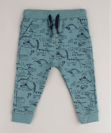 Calca-infantil-Jogger-em-Moletom-Estampado-de-Dinossauros-Verde-9618719-Verde_1