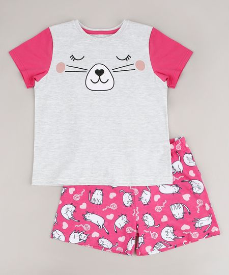 Pijama-Infantil-Gatinho-Estampado-Manga-Curta--Cinza-Mescla-Claro-9641228-Cinza_Mescla_Claro_1 Pijama-Infantil-Gatinho-Estampado-Manga-Curta--Cinza-Mescla-Claro-9641228-Cinza_Mescla_Claro_1
