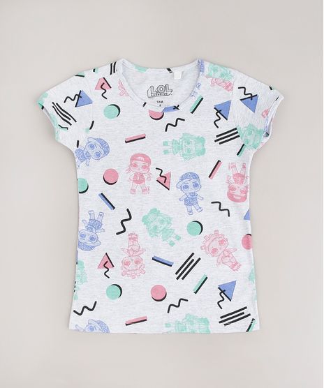 Blusa-Infantil-LOL-Surprise-Estampada-Manga-Curta-Cinza-Mescla-Claro-9637425-Cinza_Mescla_Claro_1