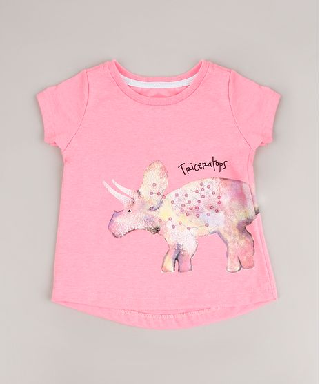 Blusa-Infantil-Dinossauro-Triceratops-com-Paete-Manga-Curta-Rosa-Neon-9669328-Rosa_Neon_1
