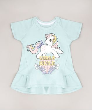 Blusa-Infantil-My-Little-Pony-com-Babado-e-Glitter-Manga-Curta-Verde-Claro-9675163-Verde_Claro_1