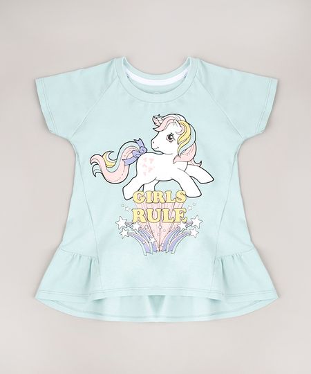 Blusa-Infantil-My-Little-Pony-com-Babado-e-Glitter-Manga-Curta-Verde-Claro-9675163-Verde_Claro_1