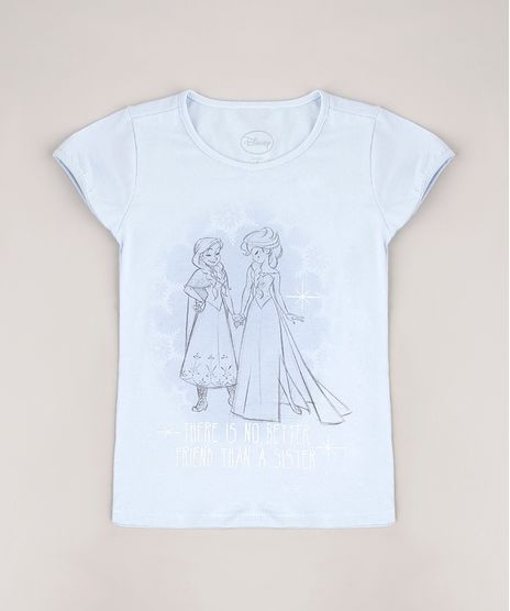 Blusa-Infantil-Frozen-Elsa-e-Anna-com-Glitter-Manga-Curta-Azul-Claro-9687837-Azul_Claro_1