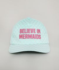 Bone-Infantil-Aba-Curva--Believe-in-Mermaids--Estampado-Verde-Claro-9668922-Verde_Claro_1