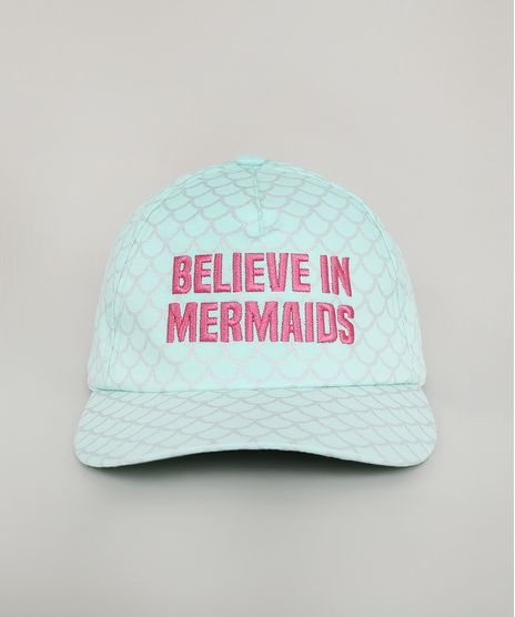 Bone-Infantil-Aba-Curva--Believe-in-Mermaids--Estampado-Verde-Claro-9668922-Verde_Claro_1