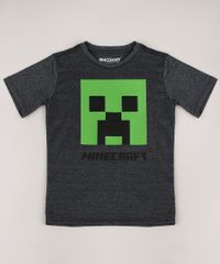 Camiseta-Infantil-Minecraft-Manga-Curta-Cinza-Mescla-Escuro-9674460-Cinza_Mescla_Escuro_1