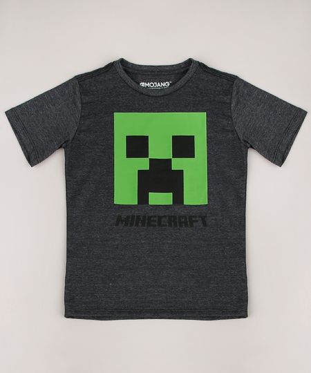 Camiseta-Infantil-Minecraft-Manga-Curta-Cinza-Mescla-Escuro-9674460-Cinza_Mescla_Escuro_1