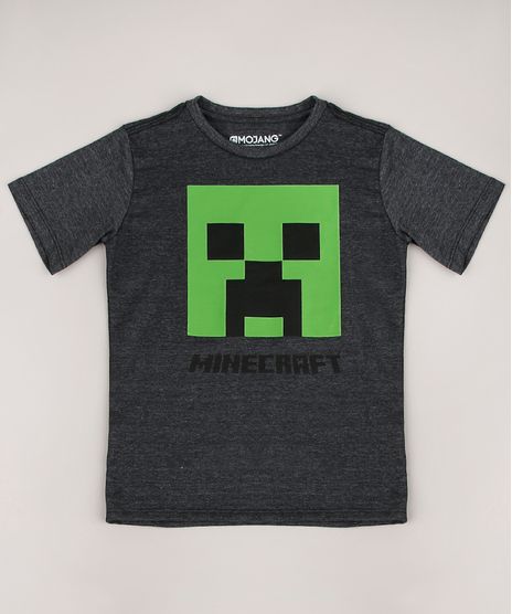 Camiseta-Infantil-Minecraft-Manga-Curta-Cinza-Mescla-Escuro-9674460-Cinza_Mescla_Escuro_1