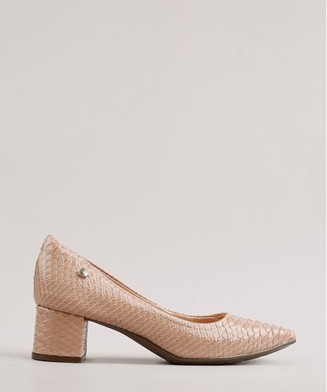 Scarpin-Feminino-Via-Uno-All-Day-Bico-Fino-Salto-Quadrado-Texturizado-Bege-9673137-Bege_1