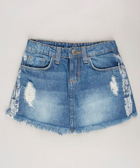 Short-Saia-Infantil-Destroyed-com-Faixa-Lateral-Metalizada-Azul-Medio-9672128-Azul_Medio_1