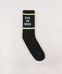 Meia-Masculina-Cano-Alto-Divertida--Give-me-Space--Preta-9636339-Preto_1