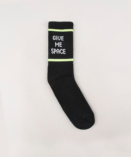 Meia-Masculina-Cano-Alto-Divertida--Give-me-Space--Preta-9636339-Preto_1 Meia-Masculina-Cano-Alto-Divertida--Give-me-Space--Preta-9636339-Preto_1