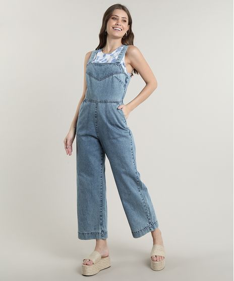Macacao-Jeans-Feminino-Pantacourt-com-Bolsos-Alca-Larga-Azul-Claro-9756591-Azul_Claro_1
