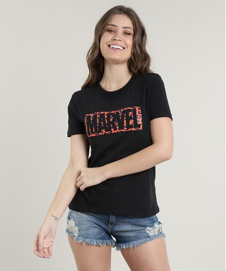 Blusa-Feminina-Marvel-Animal-Print-Manga-Curta-Decote-Redondo-Preta-9700798-Preto_1