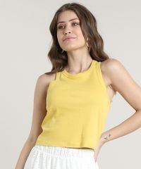 Regata-Feminina-Basica-Cropped-com-Pesponto-Decote-Nadador-Amarela-9665995-Amarelo_1