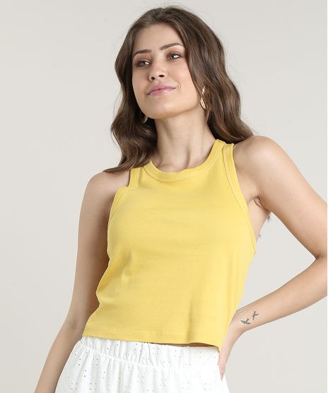 Regata-Feminina-Basica-Cropped-com-Pesponto-Decote-Nadador-Amarela-9665995-Amarelo_1