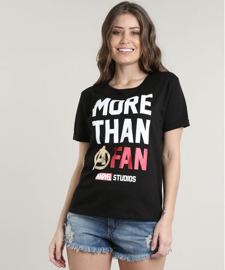 Blusa-Feminina-Marvel--More-Than-a-Fan--Manga-Curta-Decote-Redondo-Preta-9700799-Preto_1