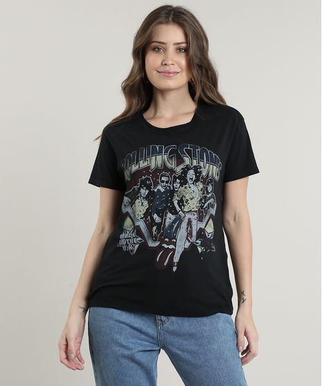 Blusa-Feminina-The-Rolling-Stones-Manga-Curta-Decote-Redondo-Preta-9700711-Preto_1