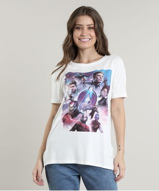 Blusa-Feminina-Os-Vingadores-Manga-Curta-Decote-Redondo-Off-White-9700410-Off_White_1