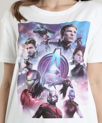 Blusa-Feminina-Os-Vingadores-Manga-Curta-Decote-Redondo-Off-White-9700410-Off_White_4