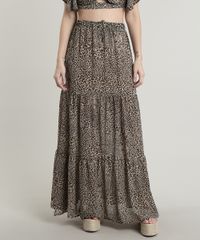 Saia-Feminina-Longa-Estampada-Animal-Print-com-Fenda-Bege-Escuro-9632921-Bege_Escuro_1