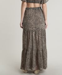 Saia-Feminina-Longa-Estampada-Animal-Print-com-Fenda-Bege-Escuro-9632921-Bege_Escuro_2