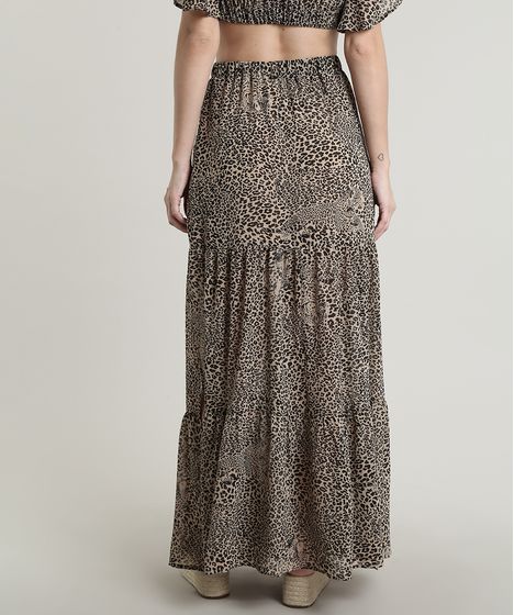 saia longa animal print comprar