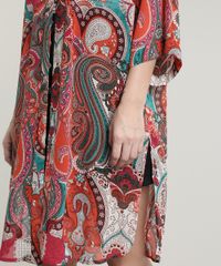 Kimono-Feminino-Longo-Estampado-Paisley-com-Fendas-Laranja-9644278-Laranja_4