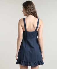 Vestido-Feminino-Curto-com-Linho-e-Botoes-Alca-Media-Azul-Marinho-9670979-Azul_Marinho_2