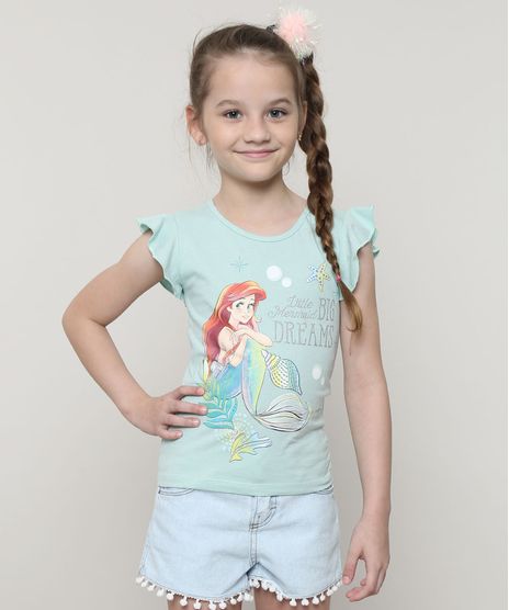 Blusa-Infantil-A-Pequena-Sereia-com-Babado-Manga-Curta--Verde-9657882-Verde_1