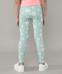 Calca-Legging-Infantil-Estampada-de-Margaridas--Verde-Claro-9610886-Verde_Claro_2