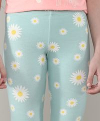 Calca-Legging-Infantil-Estampada-de-Margaridas--Verde-Claro-9610886-Verde_Claro_4