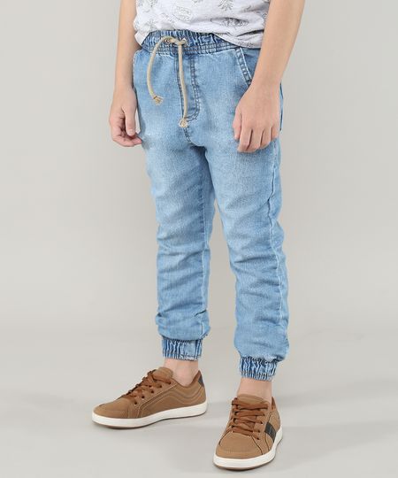 Calca-Jeans-Infantil-Jogger-com-Bolsos-Azul-Medio-9636925-Azul_Medio_1