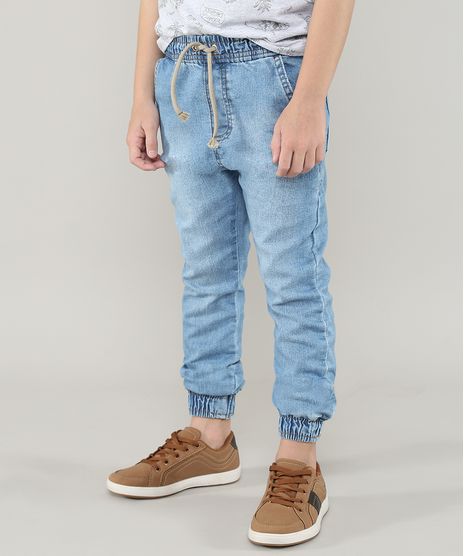 Calca-Jeans-Infantil-Jogger-com-Bolsos-Azul-Medio-9636925-Azul_Medio_1