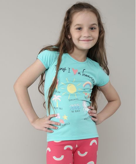 Blusa-Infantil--Things-I-Love-in-Summer--com-Glitter-Manga-Curta-Verde-Agua-9657896-Verde_Agua_1