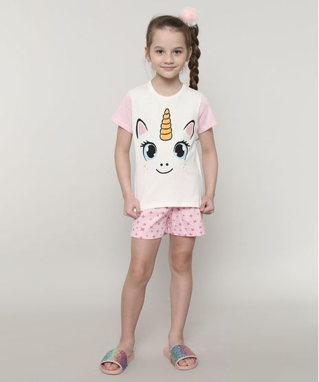 Pijama-Infantil-Unicornio-Estampado-Manga-Curta-Off-White-9641223-Off_White_1