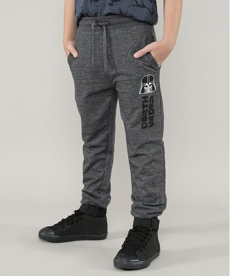 Calca-Infantil-em-Moletom-Jogger-Darth-Vader-com-Bolsos-Cinza-Mescla-Escuro-9572855-Cinza_Mescla_Escuro_1