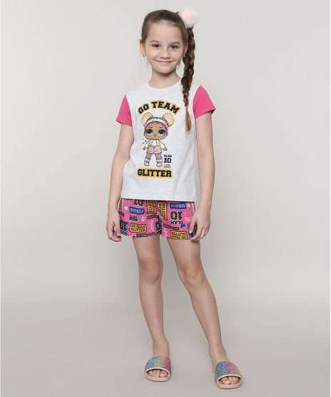 Pijama-Infantil-Lol-Surprise-Estampado-Manga-Curta-Cinza-Mescla-Claro-9641222-Cinza_Mescla_Claro_1
