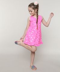 Saida-de-Praia-Infantil-Estampada-de-Abacaxi-Metalizado-com-Babado-Rosa-Neon-9655032-Rosa_Neon_3