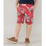 Bermuda-de-Sarja-Infantil-Estampada-de-Folhagem-com-Cordao-Vermelha-9690565-Vermelho_1