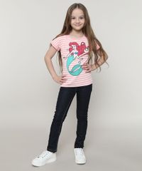 Blusa-Infantil-Pequena-Sereia-Ariel-com-Listras-Manga-Curta-Rosa-9691094-Rosa_3