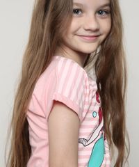 Blusa-Infantil-Pequena-Sereia-Ariel-com-Listras-Manga-Curta-Rosa-9691094-Rosa_4