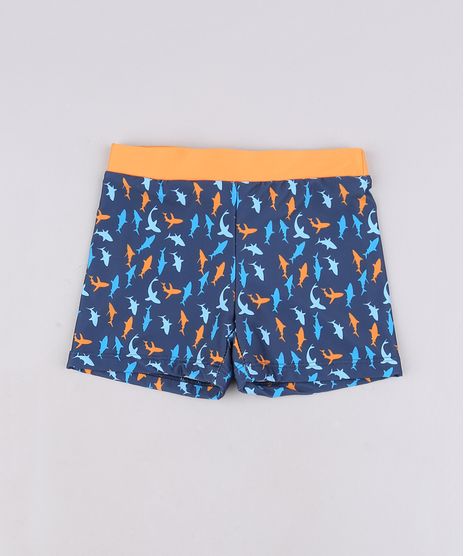 Sunga-Infantil-Boxer-Estampada-Tubaroes-Azul-Escuro-9655394-Azul_Escuro_1