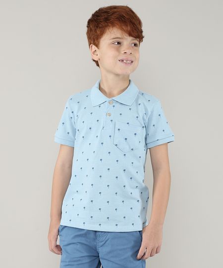 Polo-Infantil-em-Piquet-Estampada-de-Coqueiros-com-Bolso-Manga-Curta-Azul-Claro-9673043-Azul_Claro_1