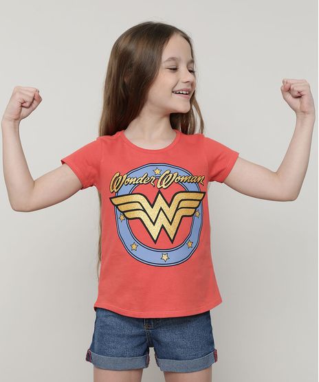 Blusa-Infantil-Mulher-Maravilha-Manga-Curta--Coral-9691095-Coral_1