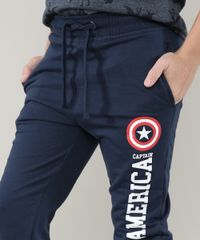 Calca-Infantil-em-Moletom-Jogger-Capitao-America-com-Bolsos-Azul-Marinho-9572854-Azul_Marinho_4