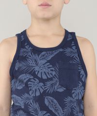 Regata-Infantil-Estampada-de-Folhagem-com-Bolso-Azul-Marinho-9701535-Azul_Marinho_4