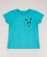 Camiseta-Infantil-com-Bolso-de-Panda-Manga-Curta-Verde-9673254-Verde_1