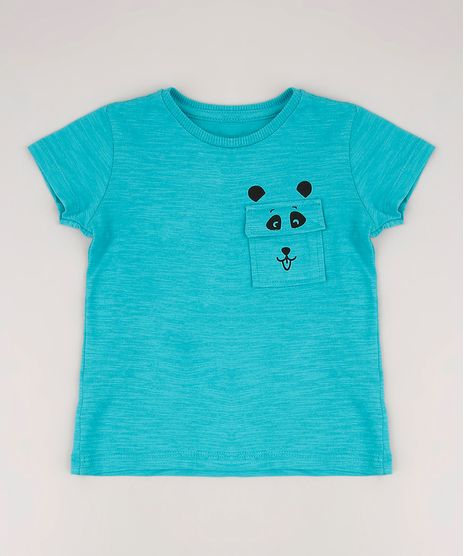 Camiseta-Infantil-com-Bolso-de-Panda-Manga-Curta-Verde-9673254-Verde_1