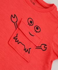 Camiseta-Infantil-com-Bolso-de-Caranguejo-Manga-Curta-Vermelho-9673253-Vermelho_5